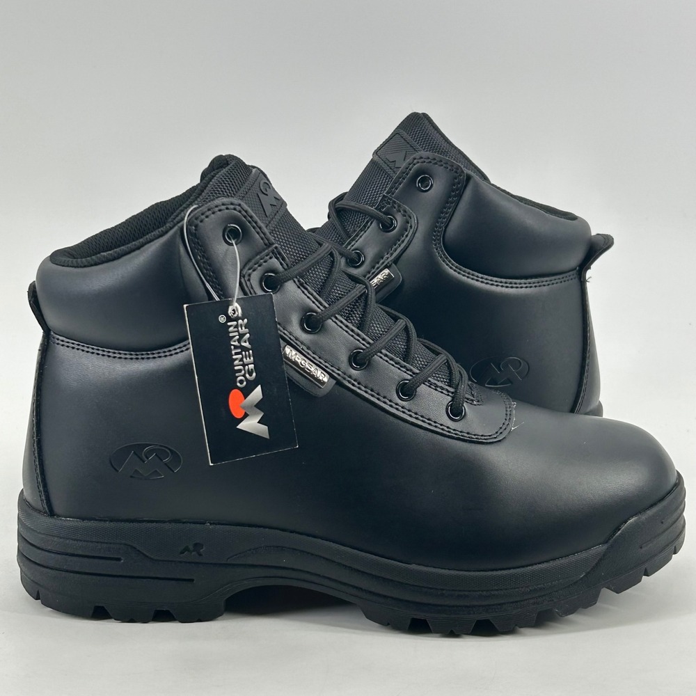 Mountain Gear M-Gear Boots Mens 11 Black Leather Work Hiking New With Tags